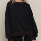 Black Criss Cross Reversible Sweatshirt