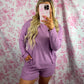 Soft Melange Long Sleeve Tee and Shorts Set