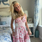 Pink Floral Lace Maxi Dress