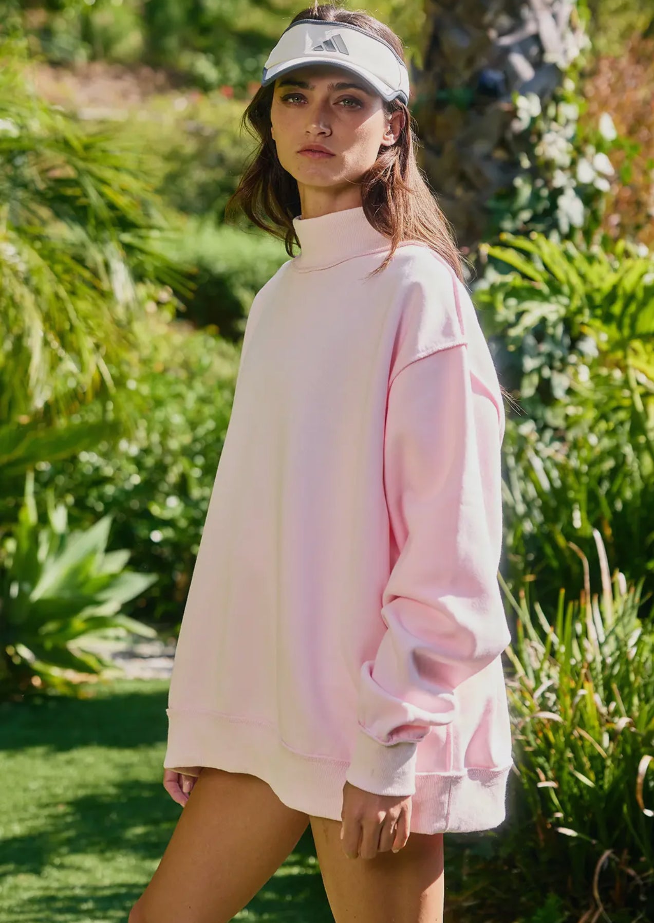 Blush Pink Mock Neck Sweatshirt