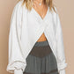 Grey Criss Cross Reversible Sweatshirt