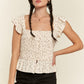 Floral print ruffled top