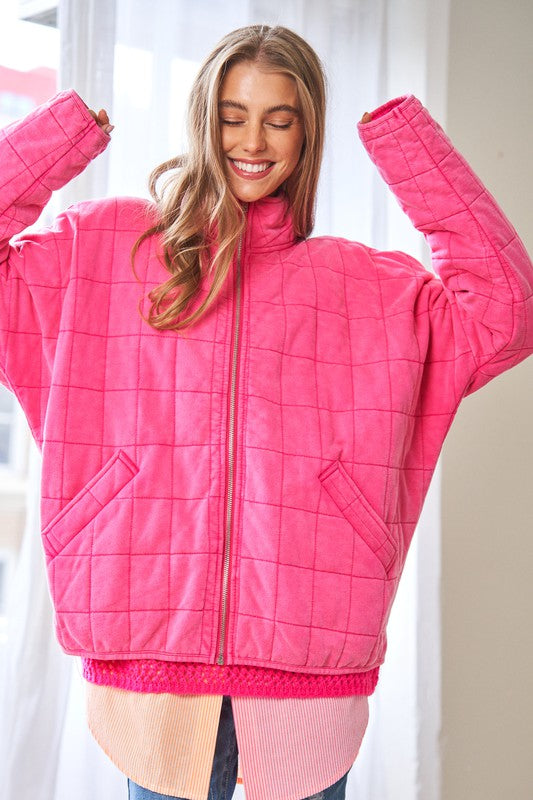 Hot Pink quilted Jacket