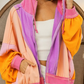 Color Block Zip Up Hoodie