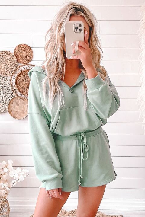 Green Hooded Romper