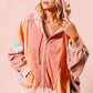 Color Block Zip Up Hoodie