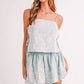 Embroidered Crop Cami and Balloon Mini Skirt Set