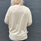 Eggshell V Neck Long Sleeve Top